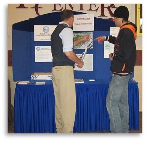 MIC Planner James Gittemeier discussing TIP projects with a resident of Duluth, MN